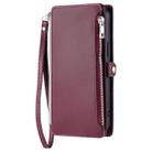 For Xiaomi 15 Leather Stitching Multi-card Slot Zipper Phone Case(Wine Red) - 2