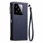 For Xiaomi 15 Leather Stitching Multi-card Slot Zipper Phone Case(Blue) - 3