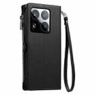 For Xiaomi 15 Pro Leather Stitching Multi-card Slot Zipper Phone Case(Black) - 3