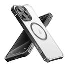 For iPhone 16 Pro Irregular Alloy Frame Fosted Translucent MagSafe Phone Case(Black) - 1