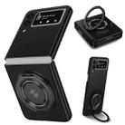 For Samsung Galaxy Z Flip3 360 Rotation Ring Holder MagSafe Shockproof PC Phone Case(Black) - 1