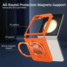 For Samsung Galaxy Z Flip5 360 Rotation Ring Holder MagSafe Shockproof PC Phone Case(Orange) - 2