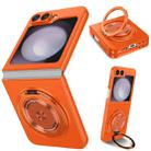 For Samsung Galaxy Z Flip6 360 Rotation Ring Holder MagSafe Shockproof PC Phone Case(Orange) - 1