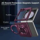 For Samsung Galaxy Z Flip6 360 Rotation Ring Holder MagSafe Shockproof PC Phone Case(Wine red) - 2