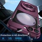 For Samsung Galaxy Z Flip6 360 Rotation Ring Holder MagSafe Shockproof PC Phone Case(Wine red) - 3