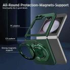 For Samsung Galaxy Z Flip6 360 Rotation Ring Holder MagSafe Shockproof PC Phone Case(Dark green) - 2