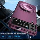 For Samsung Galaxy Z Flip4 360 Rotation Ring Holder MagSafe Shockproof PC Phone Case(Wine red) - 3