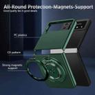 For Samsung Galaxy Z Flip4 360 Rotation Ring Holder MagSafe Shockproof PC Phone Case(Dark green) - 2