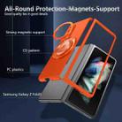 For Samsung Galaxy Z Fold4 360 Rotation Ring Holder MagSafe Shockproof PC Phone Case(Orange) - 2