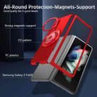 For Samsung Galaxy Z Fold4 360 Rotation Ring Holder MagSafe Shockproof PC Phone Case(Red) - 2