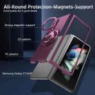 For Samsung Galaxy Z Fold4 360 Rotation Ring Holder MagSafe Shockproof PC Phone Case(Wine red) - 2