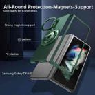 For Samsung Galaxy Z Fold4 360 Rotation Ring Holder MagSafe Shockproof PC Phone Case(Dark green) - 2