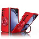 For Samsung Galaxy Z Fold5 360 Rotation Ring Holder MagSafe Shockproof PC Phone Case(Red) - 1