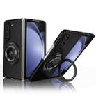For Samsung Galaxy Z Fold6 360 Rotation Ring Holder MagSafe Shockproof PC Phone Case(Black) - 1