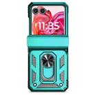 For Motorola razr 50 Sliding Camshield Holder Phone Case(Cyan Blue) - 2