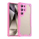 For Samsung Galaxy S25 Ultra 5G Armor Glaze PC Hybrid TPU Phone Case(Pink) - 1
