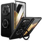 For Honor Magic V3 Gold Medal Rotating Folding Series Ring Holder Phone Case(Black) - 1