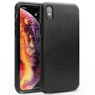 For iPhone X / XS QIALINO Shockproof Kangaroo Skin Leather Protective Case(Black) - 1