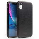 For iPhone XR QIALINO Shockproof Kangaroo Skin Leather Protective Case(Black) - 1