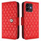 For Cubot Note 40 Rhombic Texture Flip Leather Phone Case with Lanyard(Red) - 2