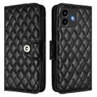 For Cubot Note 40 Rhombic Texture Flip Leather Phone Case with Lanyard(Black) - 2