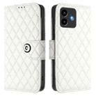 For Cubot Note 40 Rhombic Texture Flip Leather Phone Case with Lanyard(White) - 2