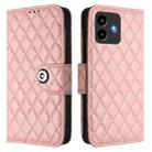 For Cubot Note 40 Rhombic Texture Flip Leather Phone Case with Lanyard(Coral Pink) - 2