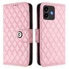 For Cubot Note 40 Rhombic Texture Flip Leather Phone Case with Lanyard(Pink) - 2