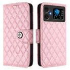 For Cubot A20 Rhombic Texture Flip Leather Phone Case with Lanyard(Pink) - 2