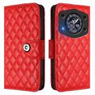 For Cubot A30 Rhombic Texture Flip Leather Phone Case with Lanyard(Red) - 2