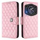 For Cubot A30 Rhombic Texture Flip Leather Phone Case with Lanyard(Pink) - 2