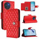 For Doogee Note 59 5G / Note 59 Pro Rhombic Texture Flip Leather Phone Case with Lanyard(Red) - 1