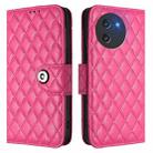 For Doogee Note 59 5G / Note 59 Pro Rhombic Texture Flip Leather Phone Case with Lanyard(Rose Red) - 2