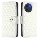 For Doogee Note 59 5G / Note 59 Pro Rhombic Texture Flip Leather Phone Case with Lanyard(White) - 2