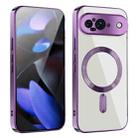 For Google Pixel 9 CD Texture Plating TPU MagSafe Phone Case(Dark Purple) - 1