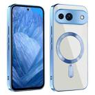 For Google Pixel 8a CD Texture Plating TPU MagSafe Phone Case(Sierra Blue) - 1