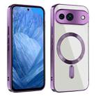 For Google Pixel 8a CD Texture Plating TPU MagSafe Phone Case(Dark Purple) - 1