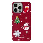 For iPhone 16 Pro Christmas Series Frosted PC Hybrid TPU Leather Phone Case(3D Christmas) - 1