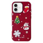 For iPhone 16 Plus Christmas Series Frosted PC Hybrid TPU Leather Phone Case(3D Christmas) - 1