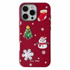 For iPhone 15 Pro Christmas Series Frosted PC Hybrid TPU Leather Phone Case(3D Christmas) - 1