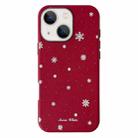 For iPhone 15 Plus Christmas Series Frosted PC Hybrid TPU Leather Phone Case(Snowflakes) - 1