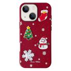 For iPhone 15 Plus Christmas Series Frosted PC Hybrid TPU Leather Phone Case(3D Christmas) - 1