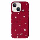 For iPhone 14 Plus Christmas Series Frosted PC Hybrid TPU Leather Phone Case(Snowflakes) - 1