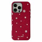 For iPhone 14 Pro Max Christmas Series Frosted PC Hybrid TPU Leather Phone Case(Snowflakes) - 1