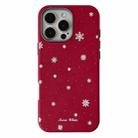 For iPhone 13 Pro Christmas Series Frosted PC Hybrid TPU Leather Phone Case(Snowflakes) - 1