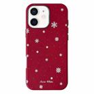 For iPhone 12 Christmas Series Frosted PC Hybrid TPU Leather Phone Case(Snowflakes) - 1