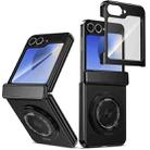 For Samsung Galaxy Z Flip6 Gold Medal Rotating Folding Series Ring Holder Phone Case(Black) - 1