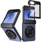 For Samsung Galaxy Z Flip6 Gold Medal Rotating Folding Series Ring Holder Phone Case(Blue) - 1