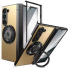 For Samsung Galaxy Z Fold6 Gold Medal Rotating Folding Series Ring Holder Phone Case(Gold) - 1
