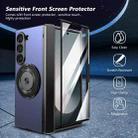 For Samsung Galaxy Z Fold6 Gold Medal Rotating Folding Series Ring Holder Phone Case(Blue) - 2